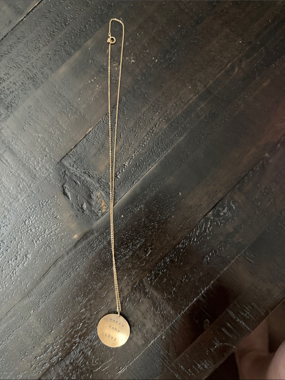 James Michelle Gold Disc Pendant Necklace - Waves Sand Love